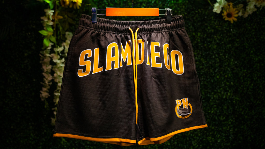 SD BROWN & GOLD MESH SHORTS