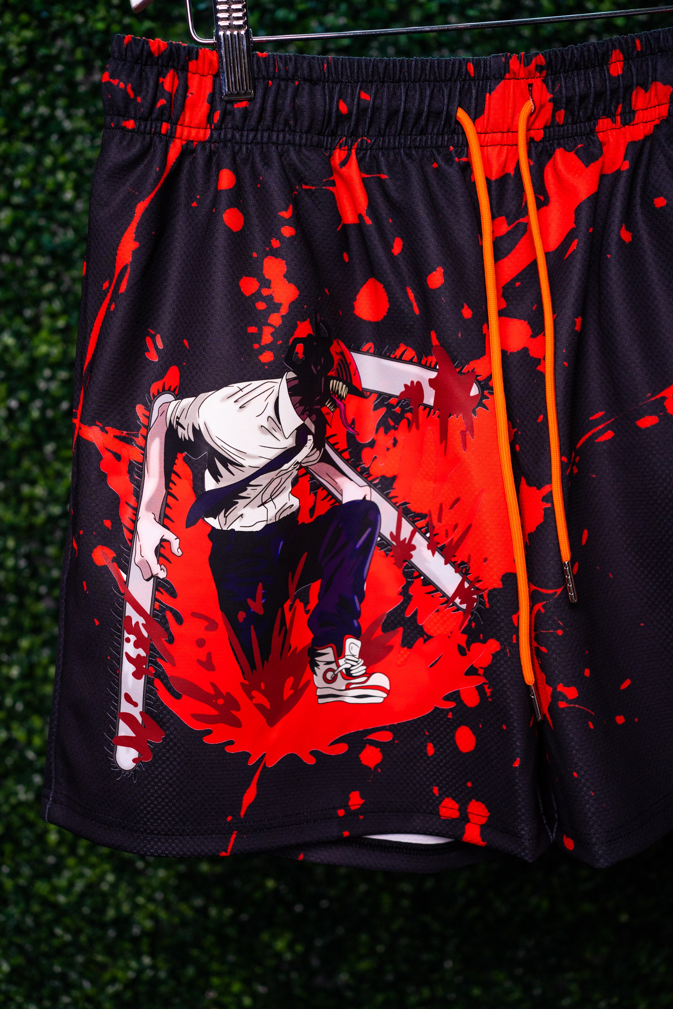 BLOODY CHAINSAW MESH SHORTS