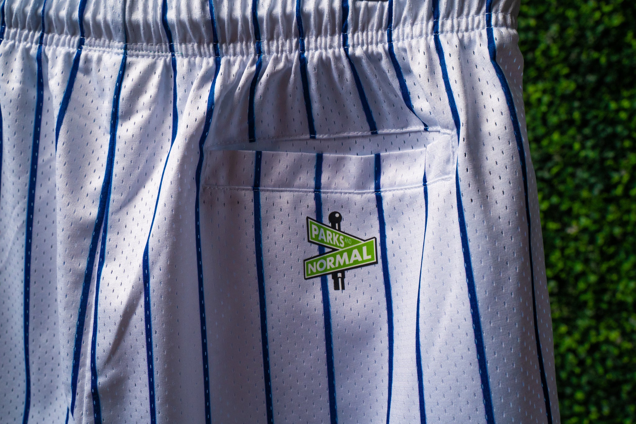 SD 98 NAVY ORANGE PINSTRIPE MESH SHORTS